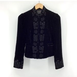 BCBGMaxAzria | Embroidered Velvet Blazer Jacket